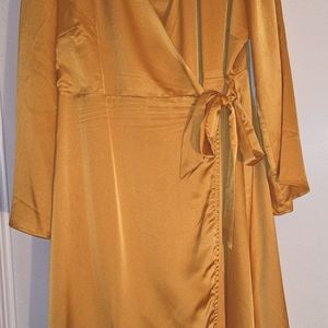 Lost Ink Satin Wrap Dress